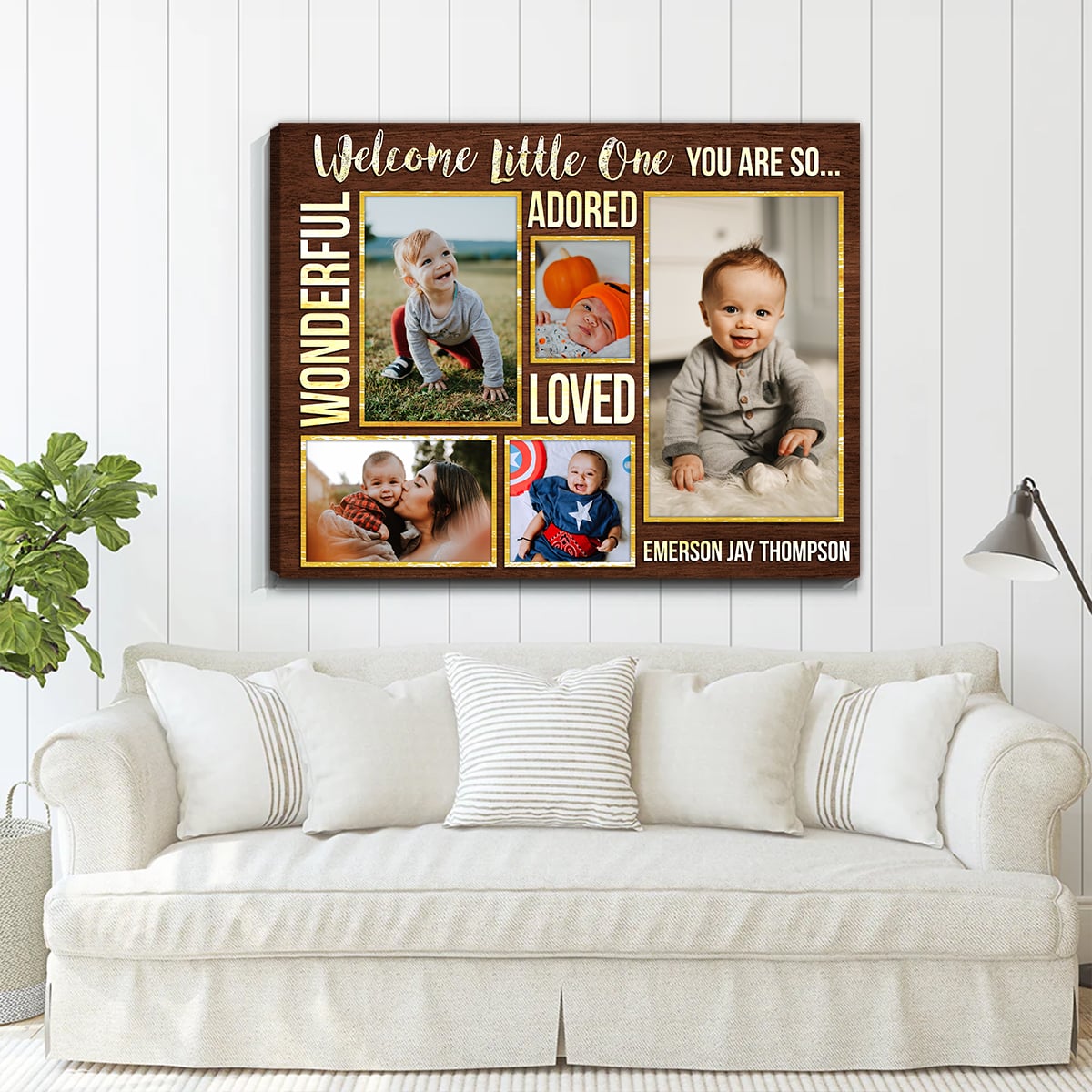 Welcome Little One You're So Adorable - Personalized Canvas - Gift For New Mom, Gift For Baby