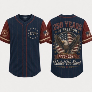 USA 250th Anniversary Baseball Jersey, 1776 2026 Patriotic American Flag Button Shirt, Proud To Be American Freedom Jersey, 4th Of July Gift