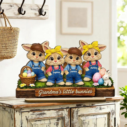 Personalized Grandma's Little Bunnies Wooden Plaque, Easter Gift For Grandma, Farmhouse Decor, Thanksgiving Plaque, Mothers Day