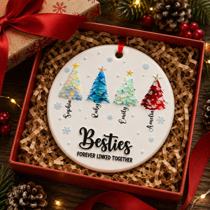 Besties Forever Linked Together Ornament - Real 3D Raised Ornament