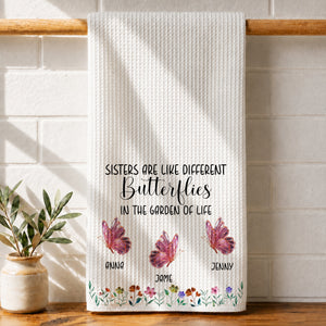 Bestie and Sister Love, Personalized Kitchen Towel, Gift For Sisters, Bestie