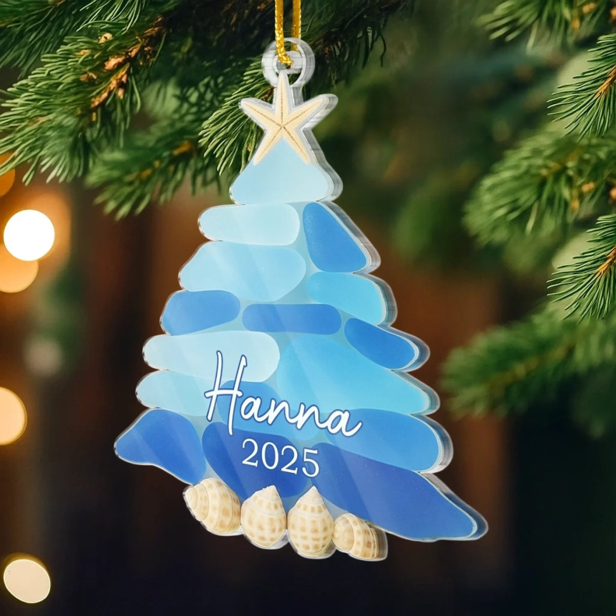 Waves Of Holiday Joy - Personalized Acrylic Ornament - Christmas Gift For Family, Friends, Sister, Besties
