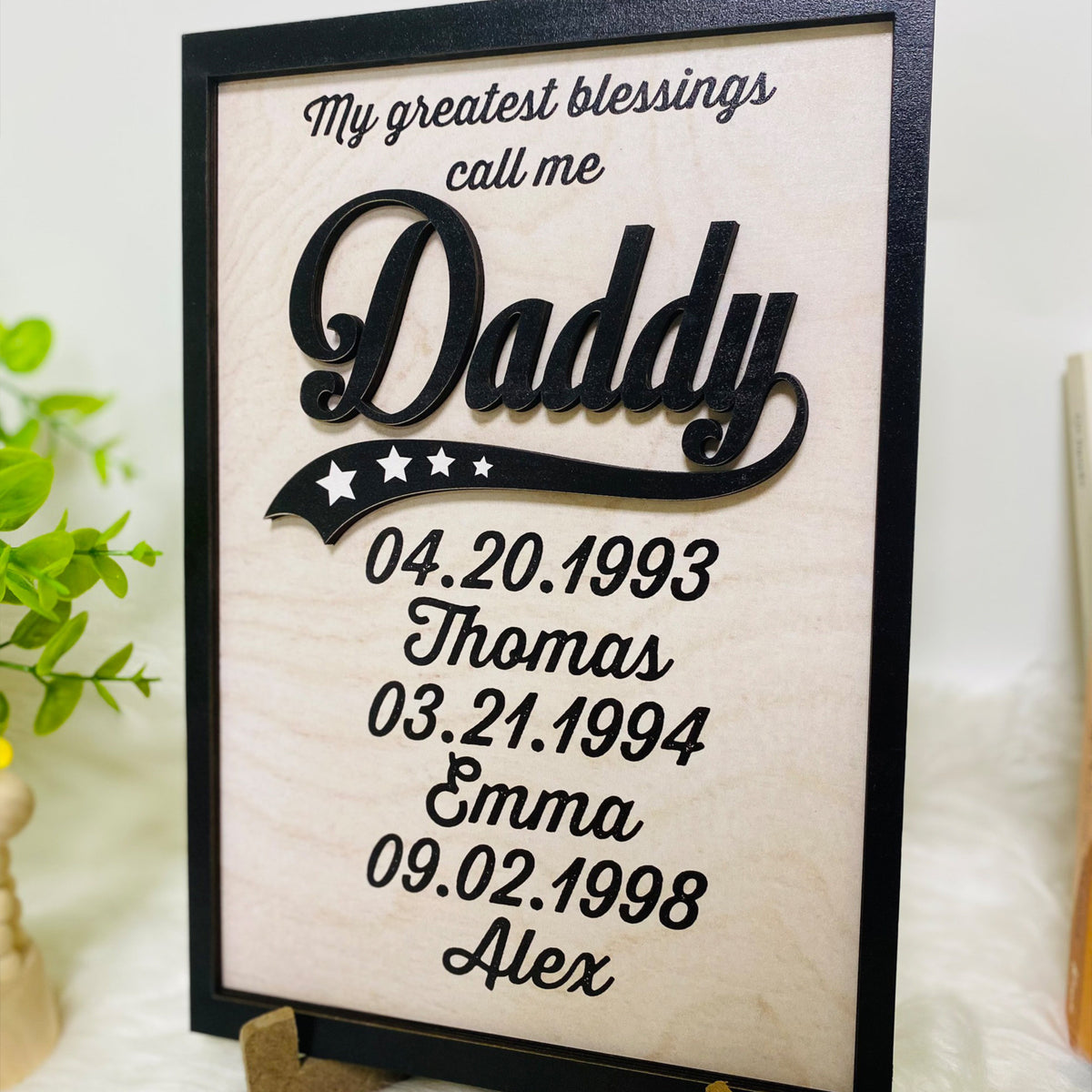Personalized My Greatest Blessings Call me Daddy, The Achievements of Being a Father, Happy Father's Day, Gift For Dad, Custom Kid's Name