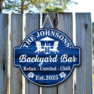 Welcome To Our Backyard Oasis - Personalized Wood Sign - Gift For Couple, Backyard Decor, Home Decoration