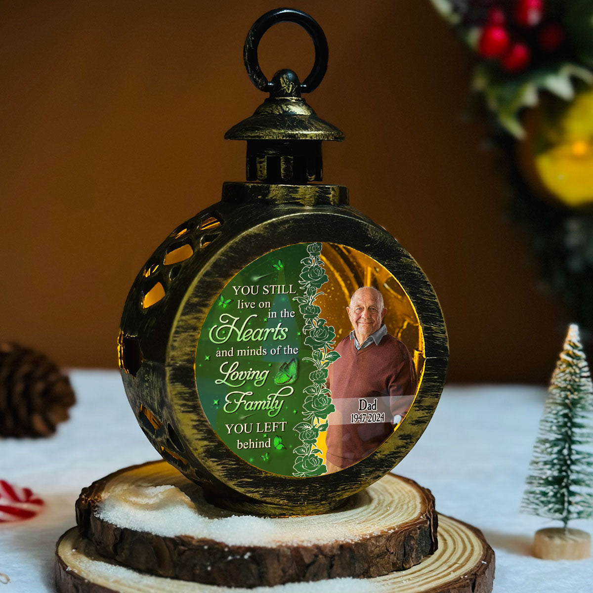 You Still Live On In The Hearts - Personalized Christmas Lantern LED Flameless Candle - Memorial Christmas Gift For Family