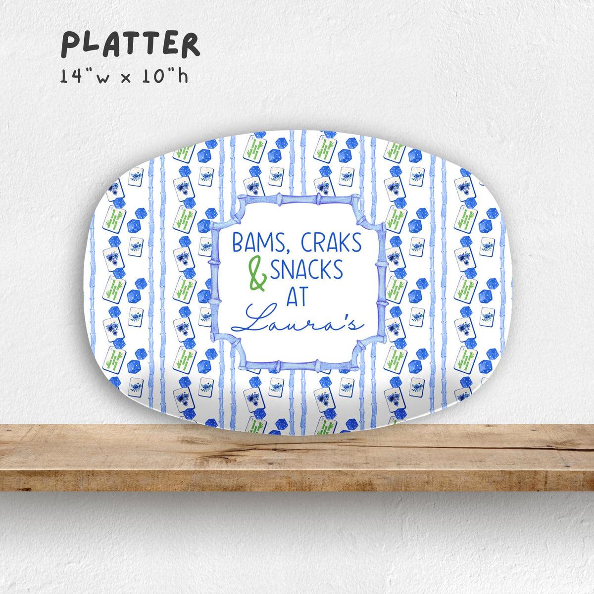 Mahjong Personalized Platter, Game Night, Mahjong Gifts, Mahj Girls Party Decor, Mahjong Dessert Plate