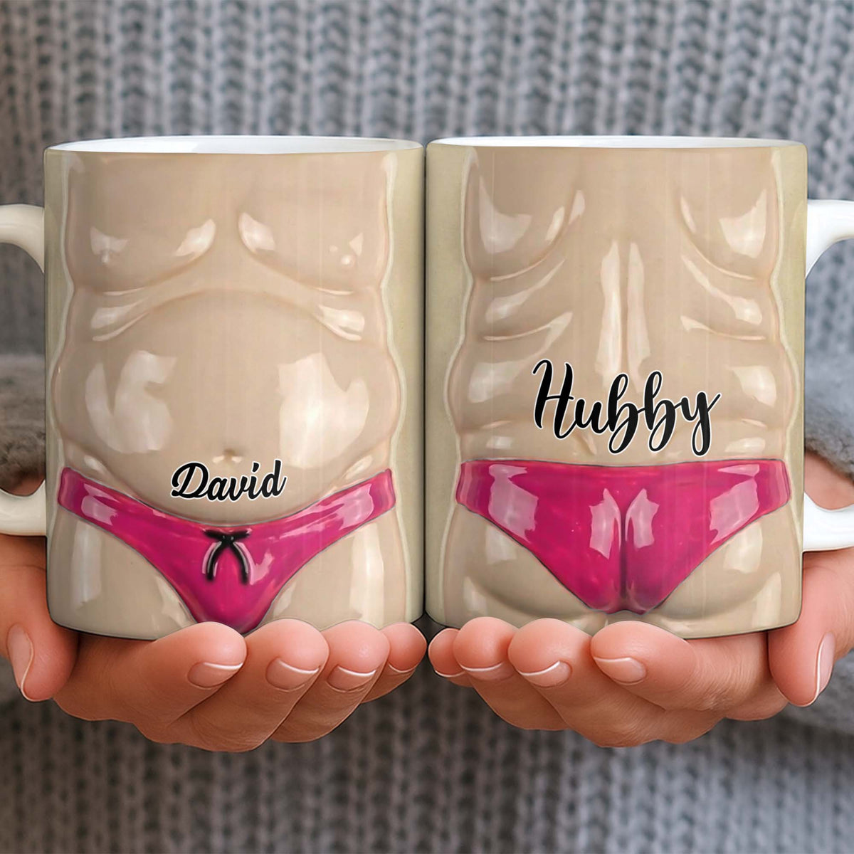 Hubby & Wifey Funny Old Couple - Personalized Mug - Valentine's Day Gift For Couple