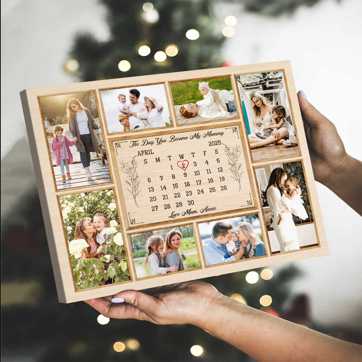 Personalized New Mom Calendar Canvas, First Time Mom Gift, Custom Mother Photo Collages, New Mom Gift Ideas, Mother s Day Gift For Mom, Gift For Wife