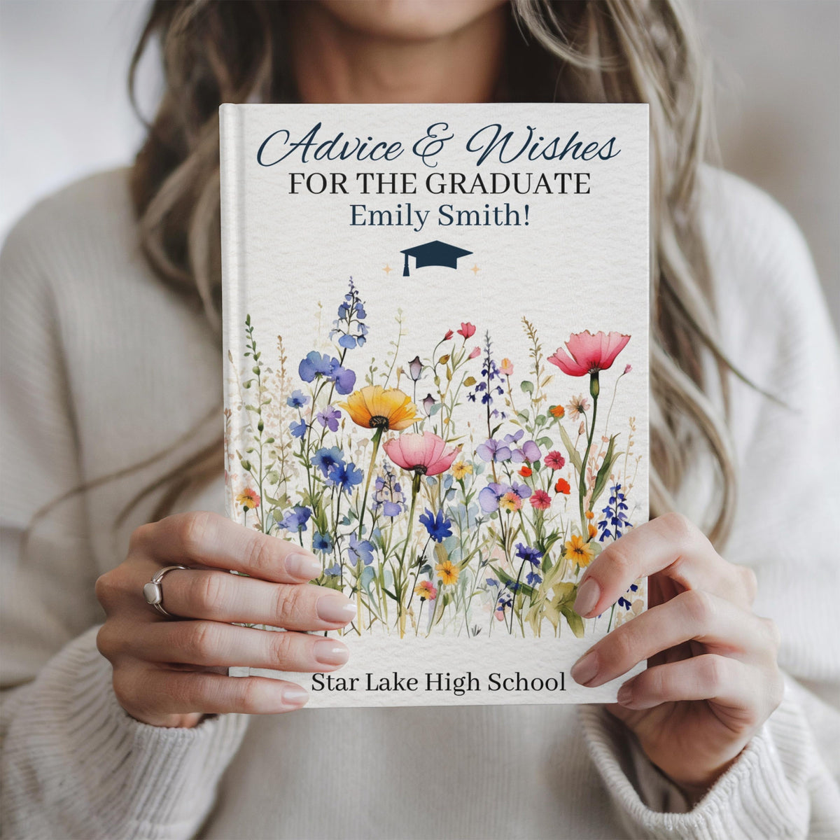 Wildflower Graduation Advice Sign, Advice & Wishes for the Graduate Guestbook, Graduation Party Decor, Junior High, High School, or College