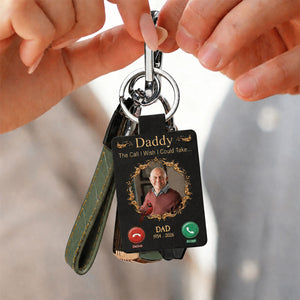 The Call I Wish I Could Take Leather Keyring Personalized Photo Memorial Keychain,