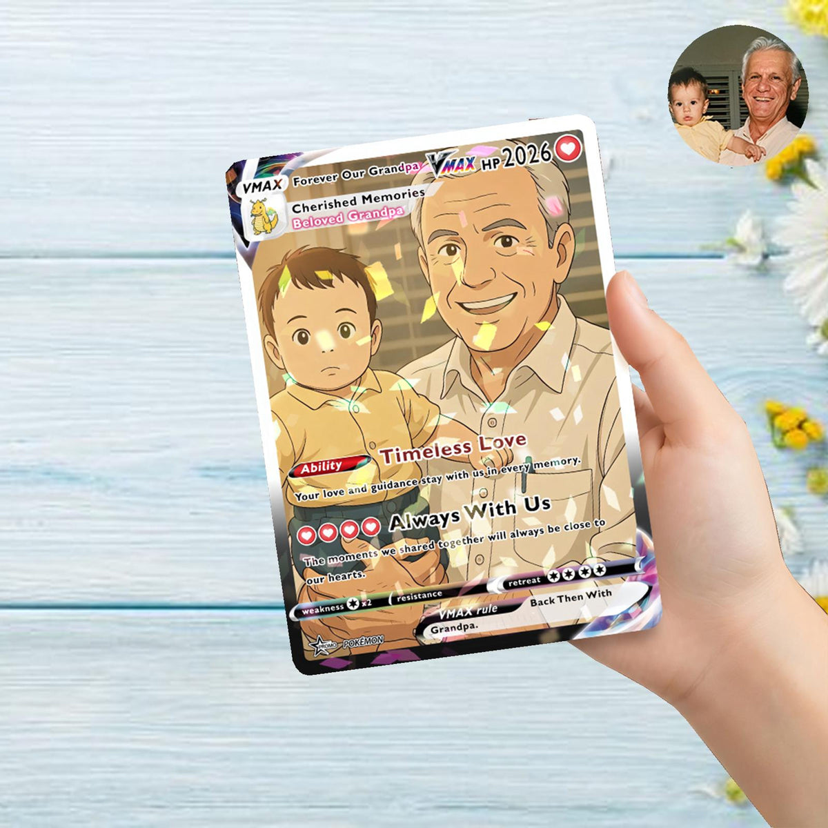 Custom PKM Card, Personalized Anime Card, Anniversary Gift For Grandpa, Unique Love Gift From Kid, Anime Card Game