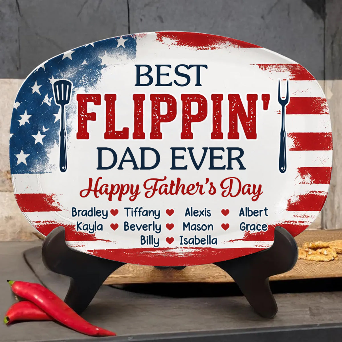 Custom Platter - Personalized Father's Day Birthday Gifts For Dad, Grandpa - Home Cooked Happiness