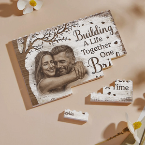 Building A Life Together - Personalized Building Block Puzzle - Anniversary Gift, Valentine's Day Gift For Couple