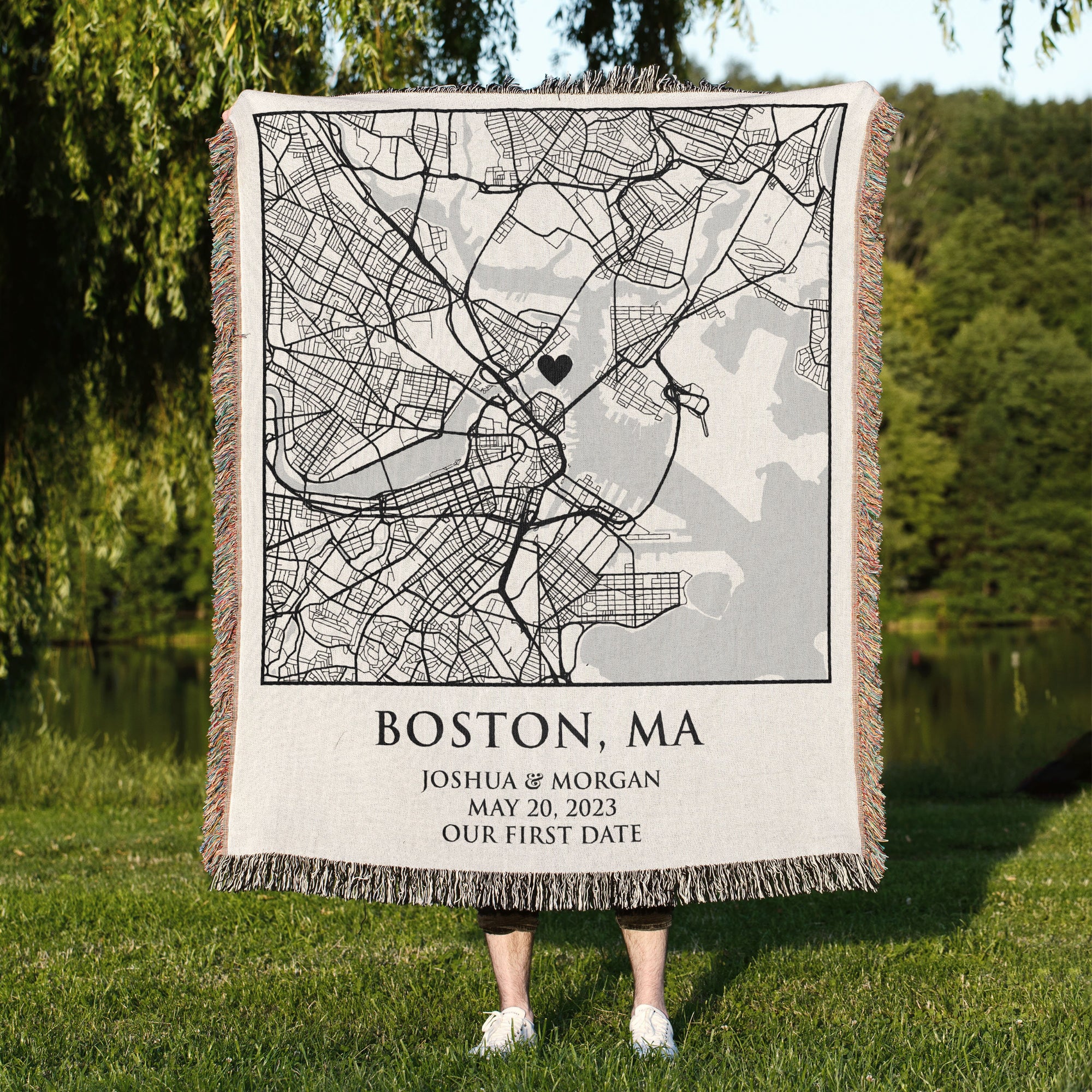 Map Blanket For Couple, Custom Name, Date And Location - Personalized Blanket - Gift For Couple