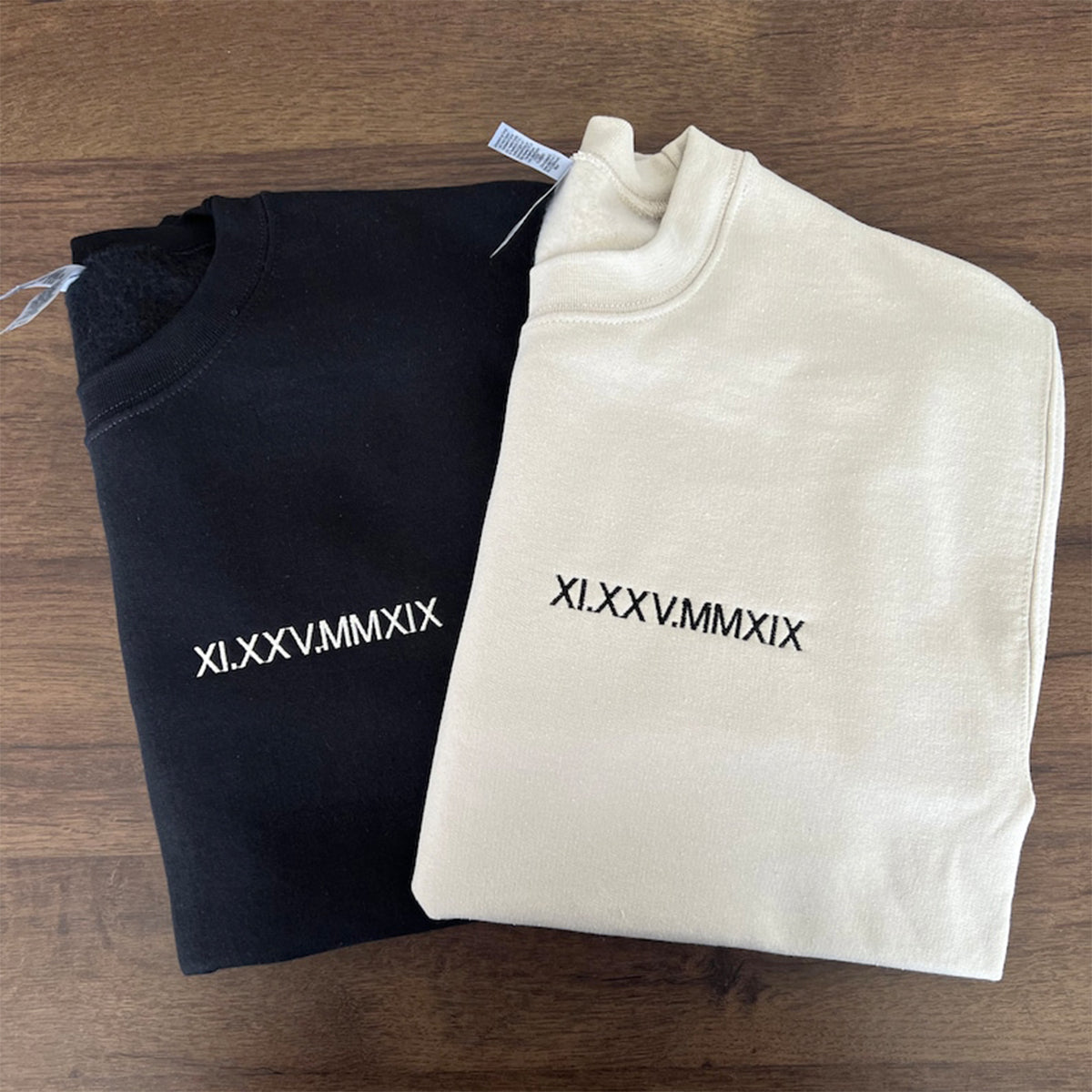 Personalized Roman Numeral Date and Initial Perfect for Couple's Anniversary Embroidered Shirt