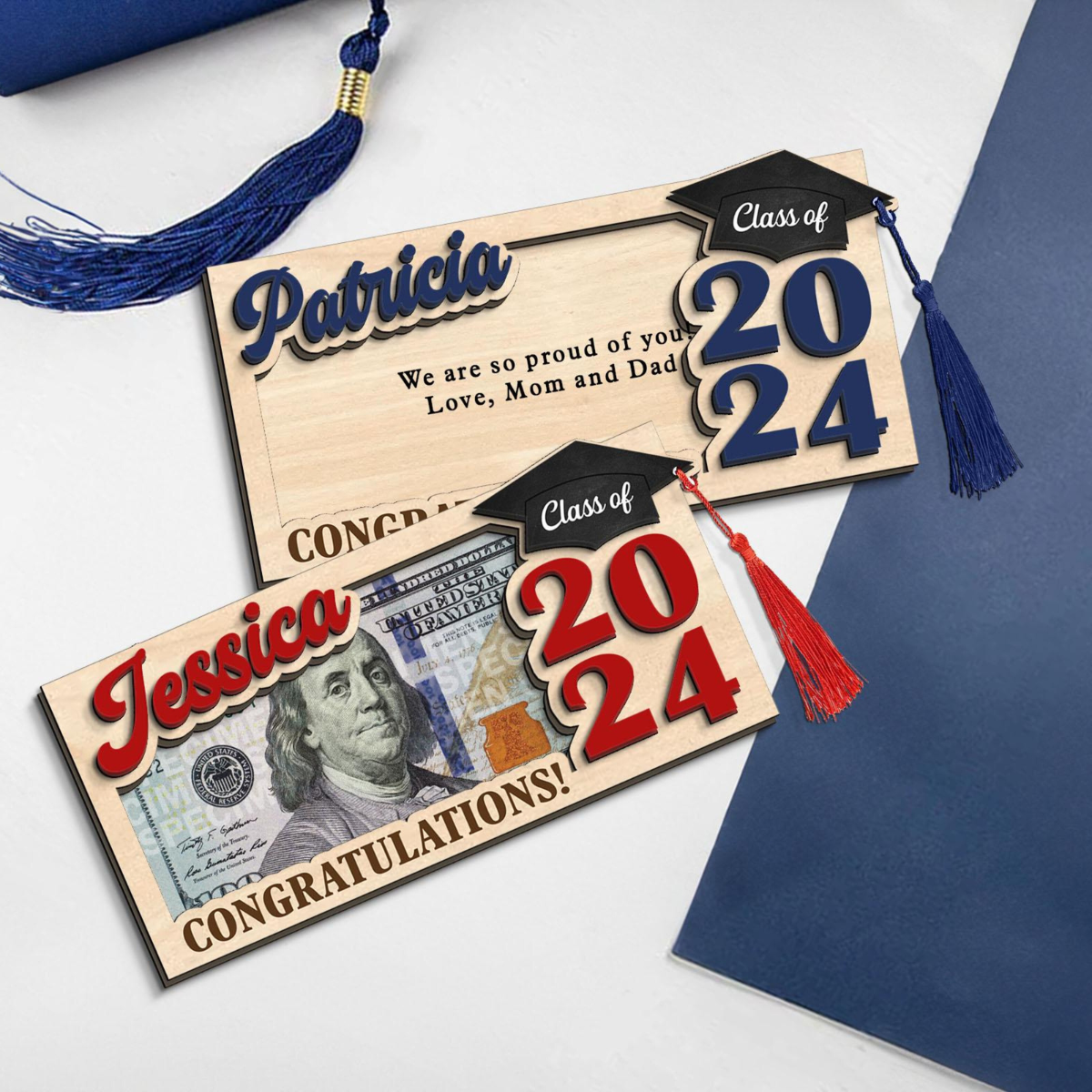 Graduation Gift For Her Him, Custom Money Gift Holder, Class Of 2025 Gift, Cash Gift Holder, Custom Name Money Holder, Grad Gift