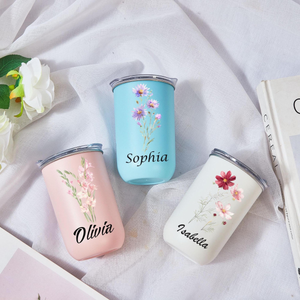 Personalized Stainless Steel Tumblers with Lid, Bridesmaid Gifts, Custom Insulated Travel Mugs, Unique Customizable Gifts for Any Occasion