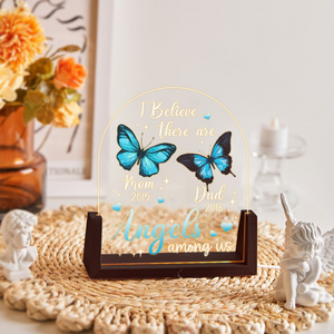 I Believe There Are Angels Among Us - Personalized 3D LED Light Wooden Base - Gift For Mom, Mother's Day Gift