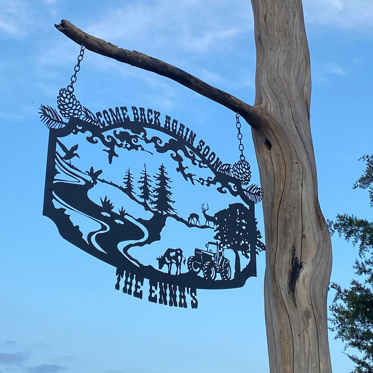 Personalized Farmhouse Metal Entrance Sign, Custom Metal Ranch Name Sign, Unique Anniversary Gift, Handmade, Gift For Family, Gift For Farmer