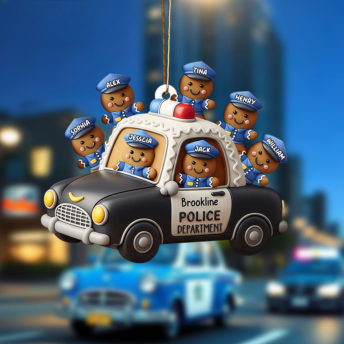 Police Department - Personalized Acrylic Ornament - Christmas Gift For Police Officer