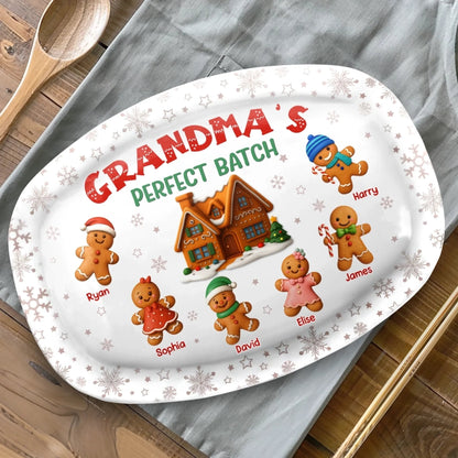 Gingerbread House With Christmas Little Cookies - Personalized Platter - Christmas Gift, Holiday Home Decoration