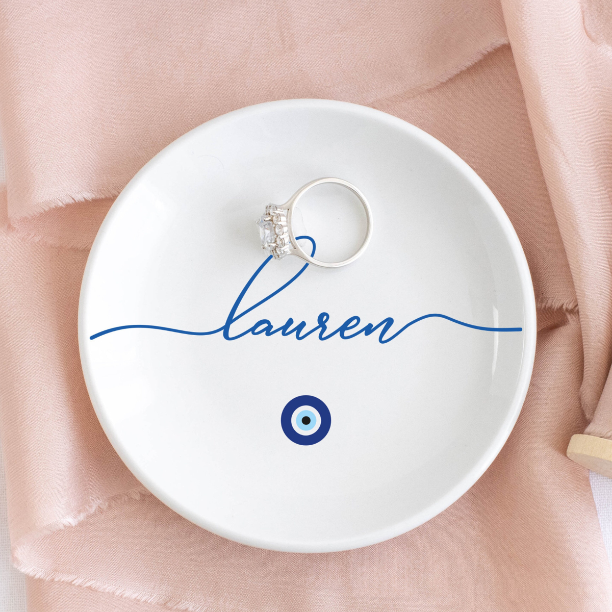 Evil Eye Jewelry Dish, Evil Eye Gift for Her, Personalized Best Friend Gift, Evil Eye Trinket Dish, Protection Eye Ring Dish, Gift for Mom
