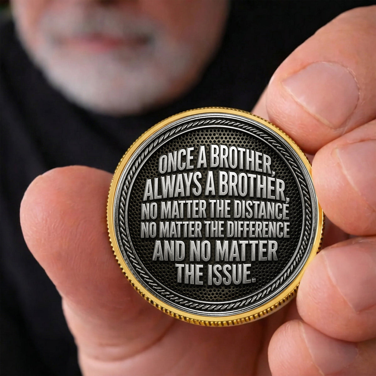 Once A Brother, Always A Brother, No Matter The Distance - Personalized Metal Coin - Gift For Brother