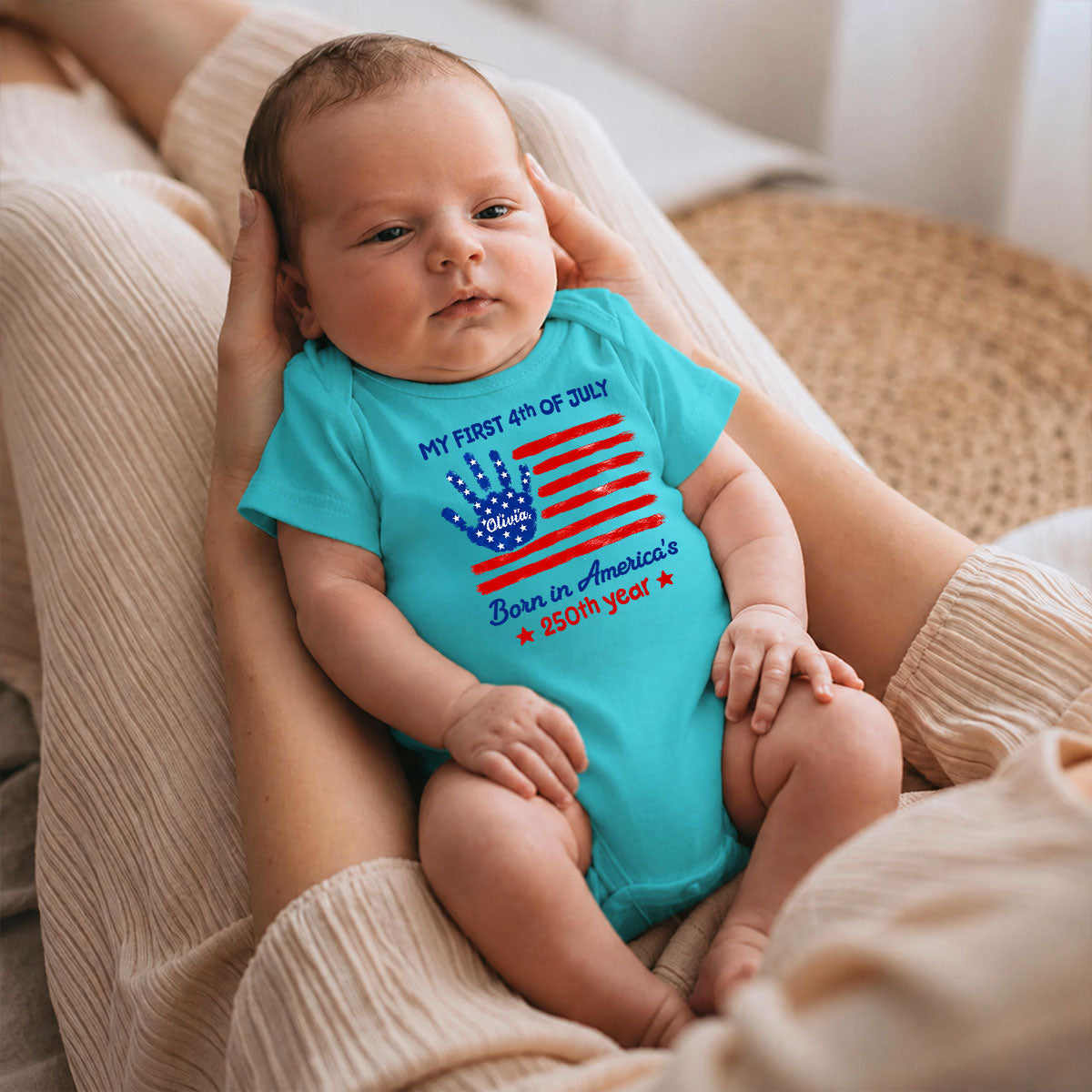 1st 4th Of July - Personalized Custom Baby Onesie