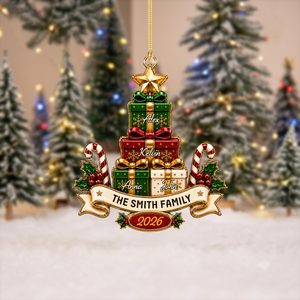 Wrapped In Love Always Family Christmas - Family Ornament - Real 3D Raised Ornament