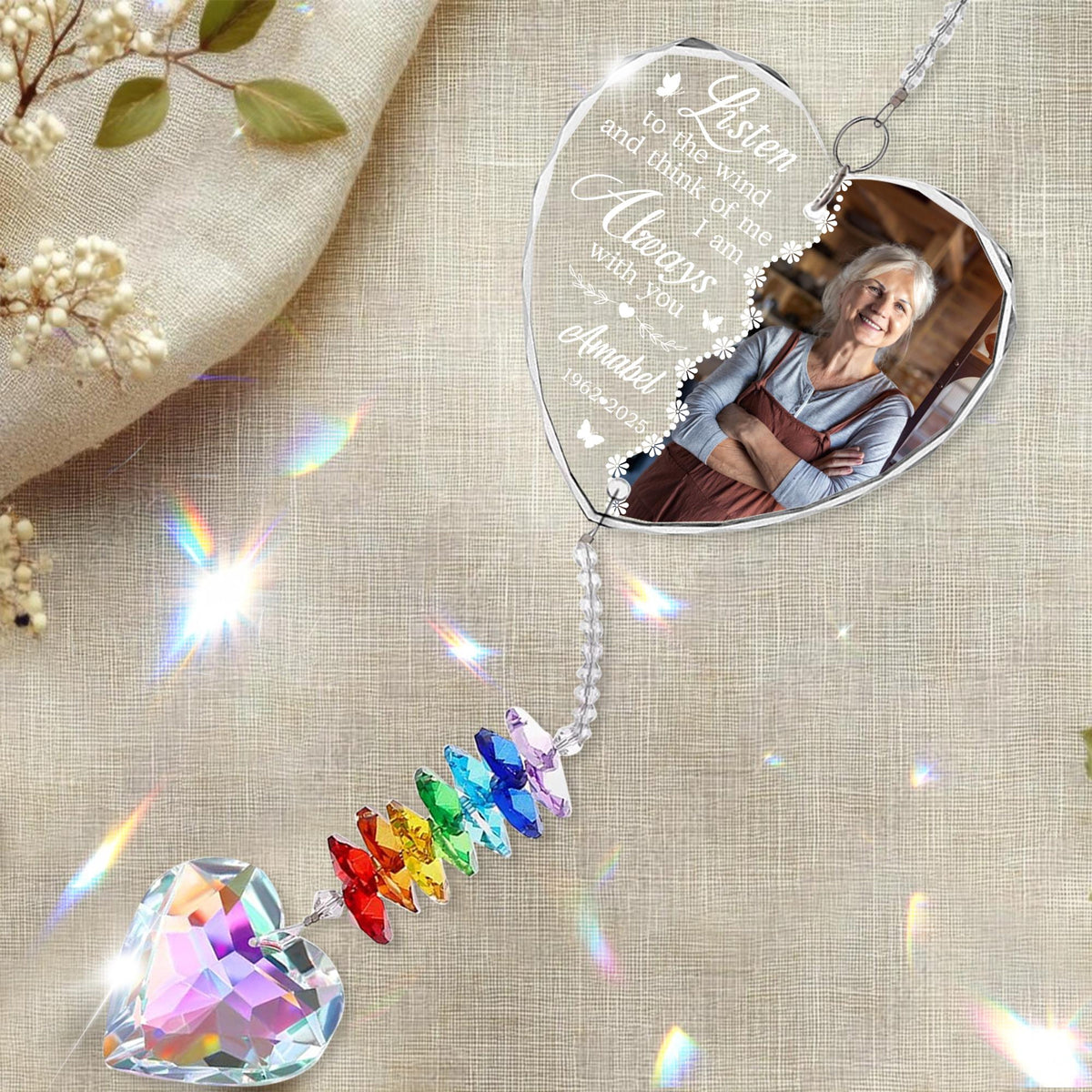 Mom Rainbow Crystal Suncatcher, Memorial Gifts For Loss Of Mom, Loss Of Grandma Sympathy Gifts, Best Bereavement Gifts, Remembrance Gifts