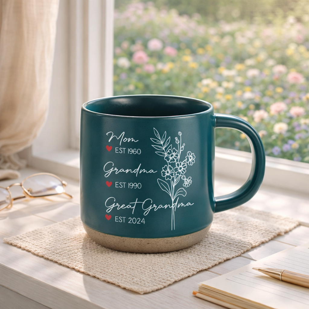 Custom Great Grandma Pottery Mug, Great Grandma Gift, Mother's Day Gift for Great Grandmother