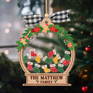 Christmas Stockings Family - Personalized 4D Shaker Ornament - Christmas Gift For Family