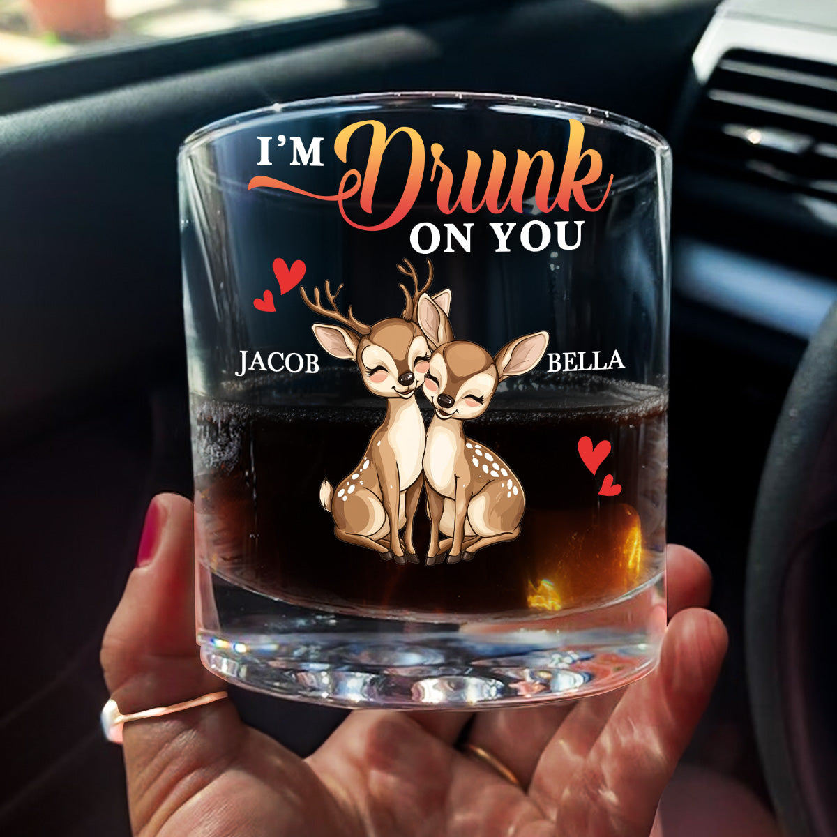 I'm Drunk On You - Personalized Whiskey Glass - Anniversary Gift, Valentine's Day Gift For Couple