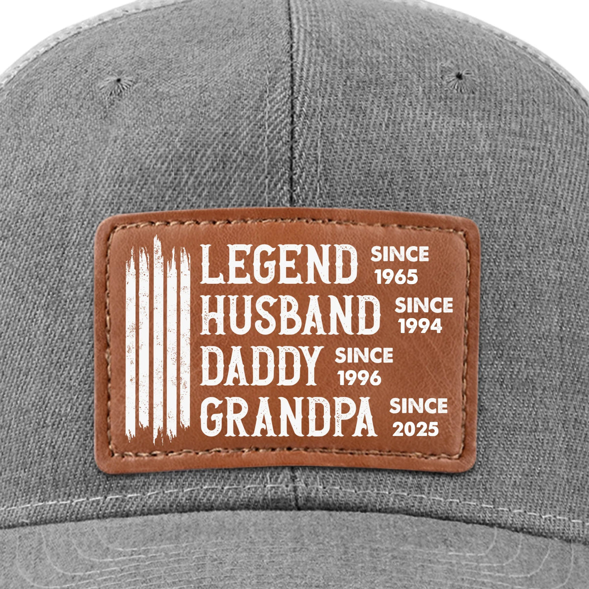 Legend Husband Daddy Papa Custom Year - Personalized Leather Label Net Hat - Gift For Dad, Grandpa, Father's Day Gift