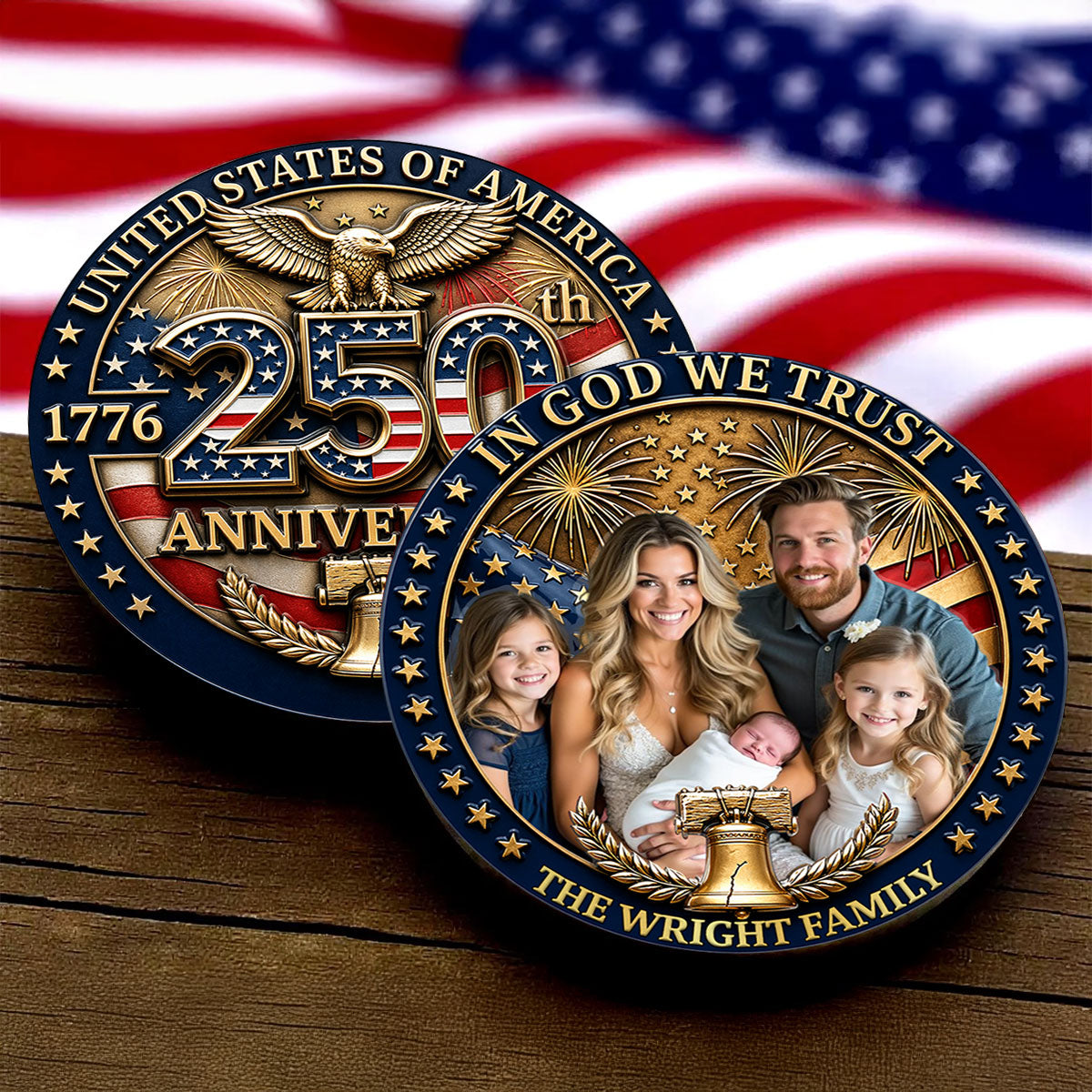 United States Of America 250th Anniversary - Personalized Ceramic Ornament