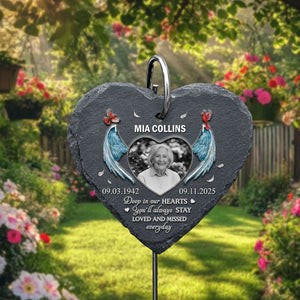Custom Photo You Will Always Be Loved - Memorial Personalized Memorial Garden Slate & Hook - Sympathy Gift, Gift For Family Members