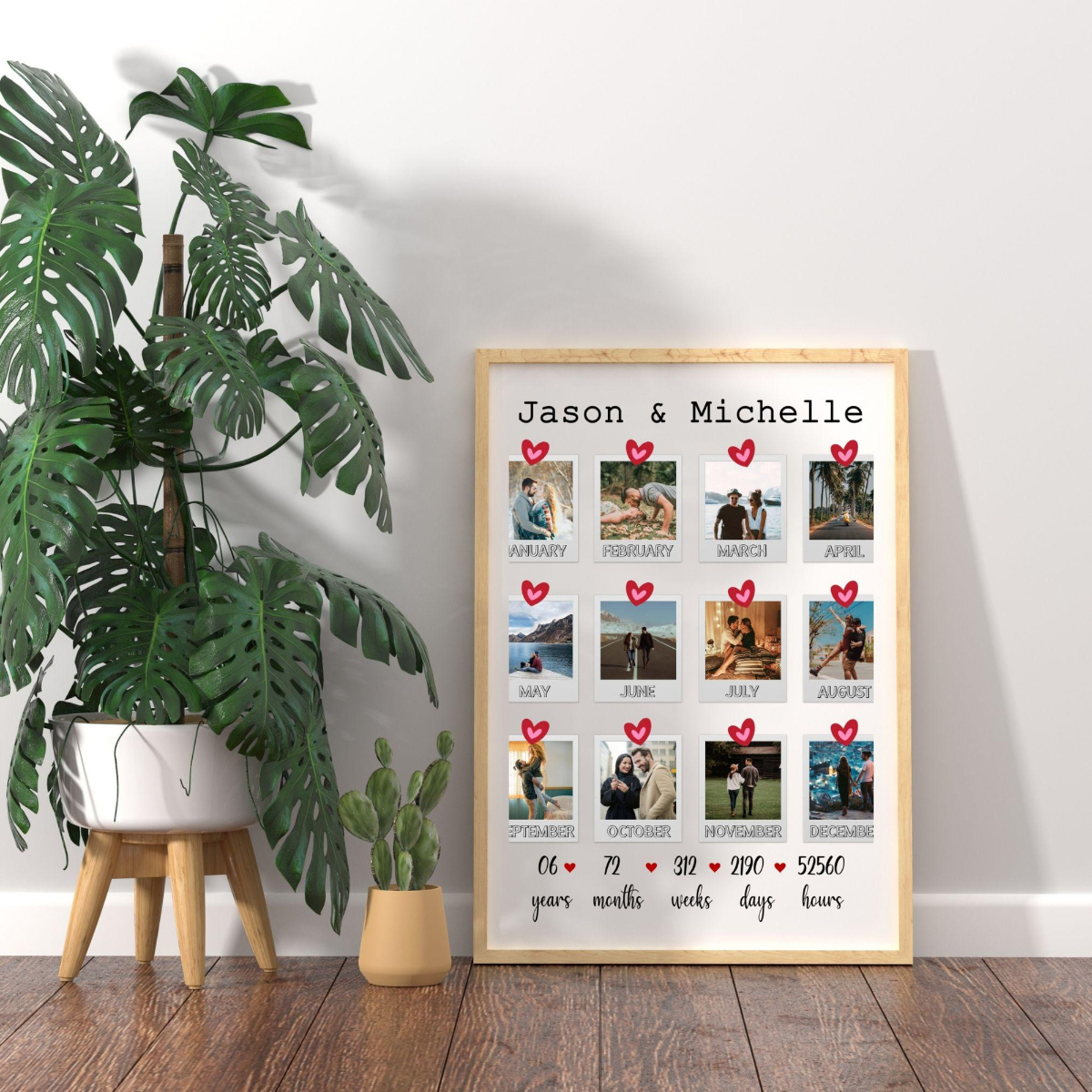 Custom Polaroid Photo, Personalized Canvas, Gift for Boyfriend Girlfriend, Anniversary Gift