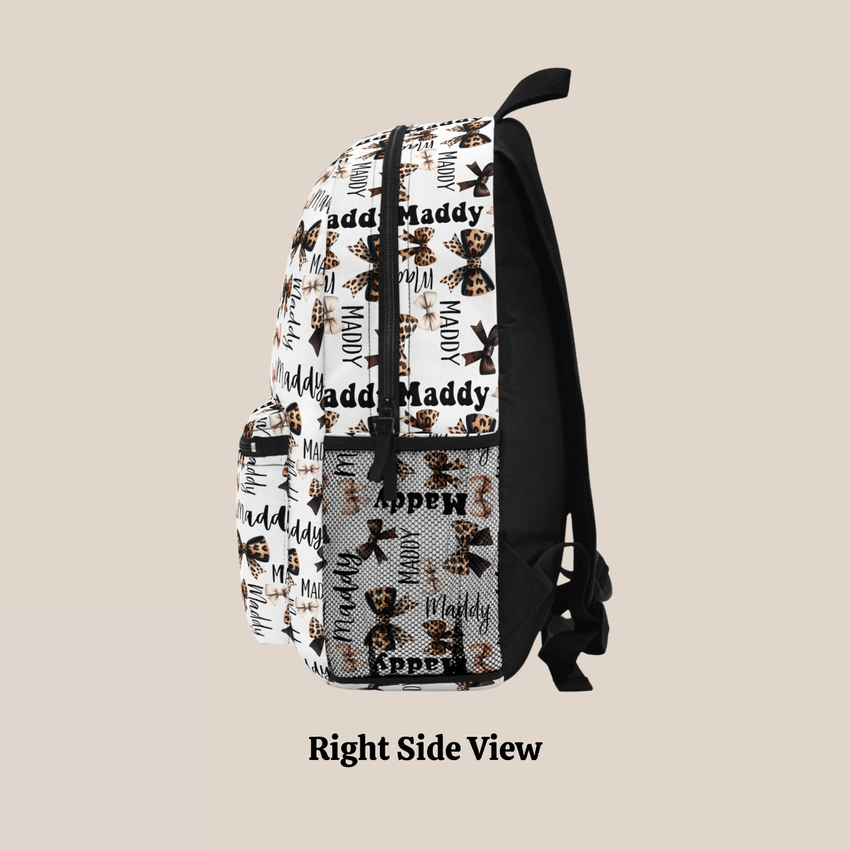 Personalized Wild Coquette Bow Backpack, Leopard Print Back To School Bookbag, Custom Name Backpack, Cheetah Girl Birthday Gift