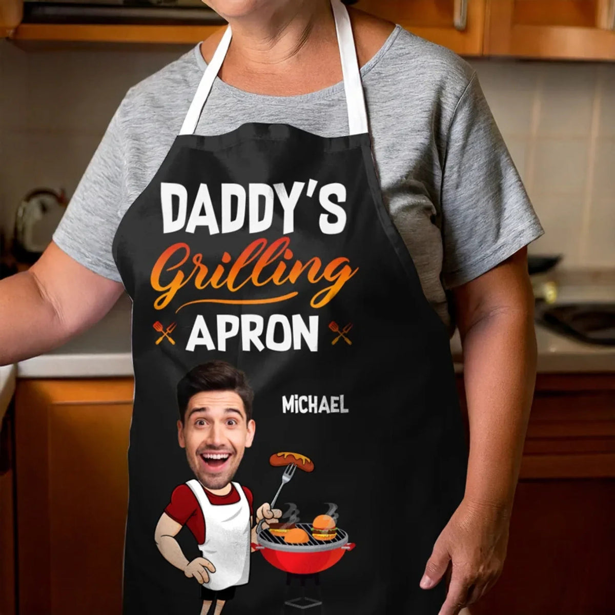 Daddy Papa's Grilling Apron - Personalized Apron - Father's Day, Birthday Gift For Dad, Grandpa