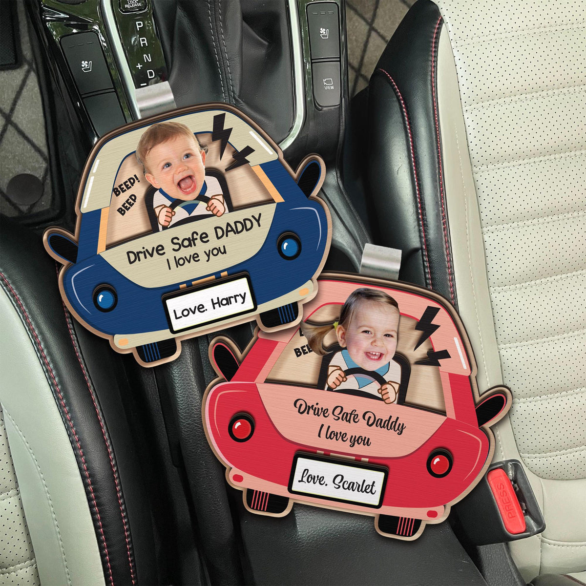 Drive Safe Daddy Gift, Custom Car Visor Clip Photo, Dad Car Visor Clip, New Dad from Baby, 1st Time Dad Gift from Wife, Father's Day Gift