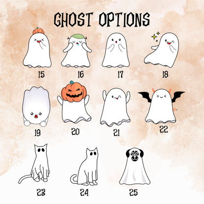 Halloween Ghost Family With Pets, Custom Halloween Family Sign, Custom Ghost Family Sign, Halloween Sign, Halloween Decor, Halloween Gift