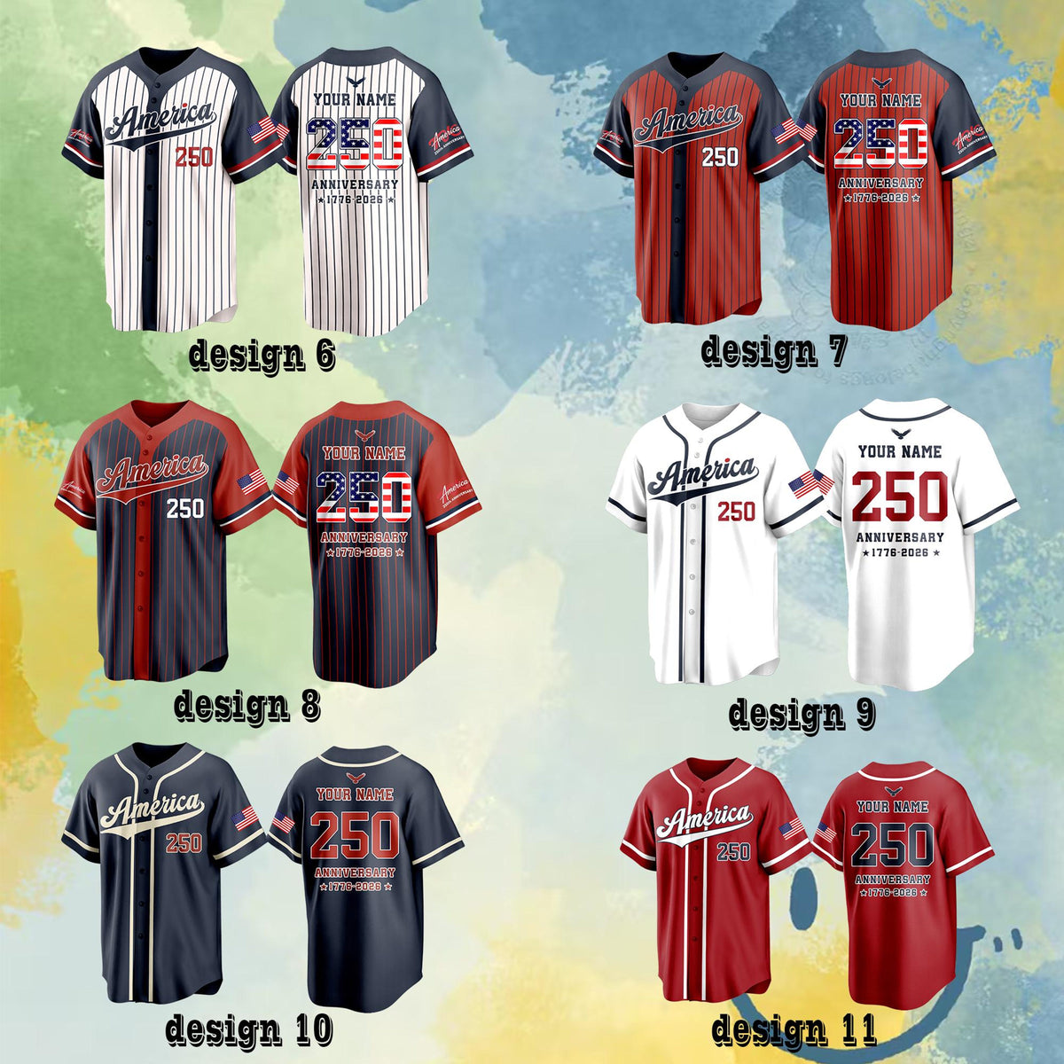 Personalized America 250 Jersey, 4th of July Baseball Shirt, USA Patriotic Jersey, Custom Name Number Independence Day Outfit