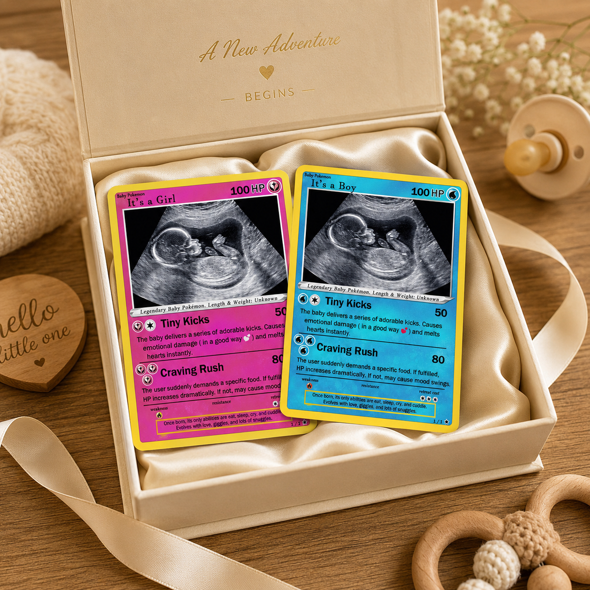 Custom Pregnancy Announcement Card | Holographic Gamer Reveal Keepsake