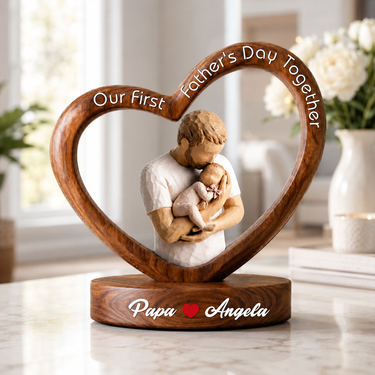 Our First Father's Day Together - Personalized Wooden Plaque