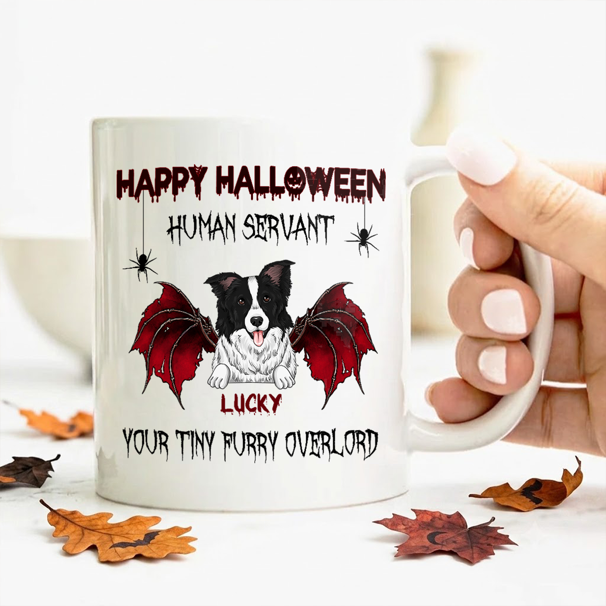 Happy Halloween Human Servant Personalized Custom Dog Mug