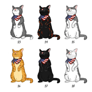 Nation Flag Standing Cat - Personalized Apparel - 4th Of July Independence Day Gift For Cat Mom, Cat Dad