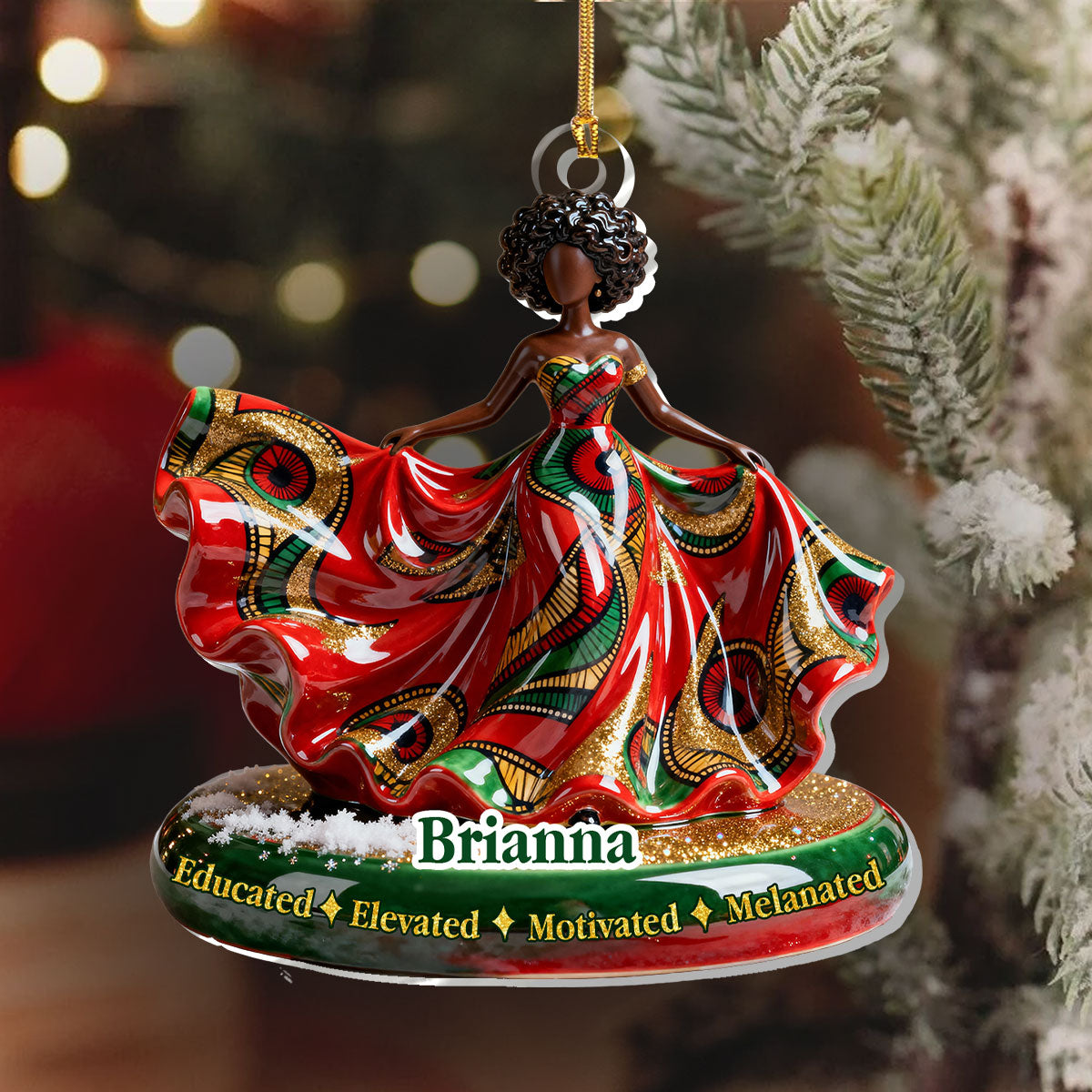 God Says I Am - Personalized Acrylic Ornament - Christian Gift For Black Girl, Christmas Gift