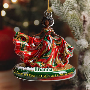 God Says I Am - Personalized Acrylic Ornament - Christian Gift For Black Girl, Christmas Gift