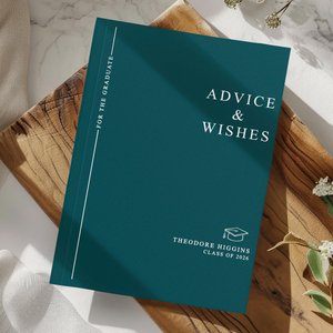 Advice & Wishes Graduation Book - Class of 2026 - Personalized Graduate Guest Book - His or Her Memory Keepsake