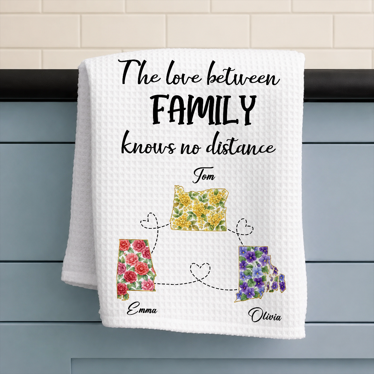 The Love Between Family - Personalized Kitchen Towel, Gift For Sisters